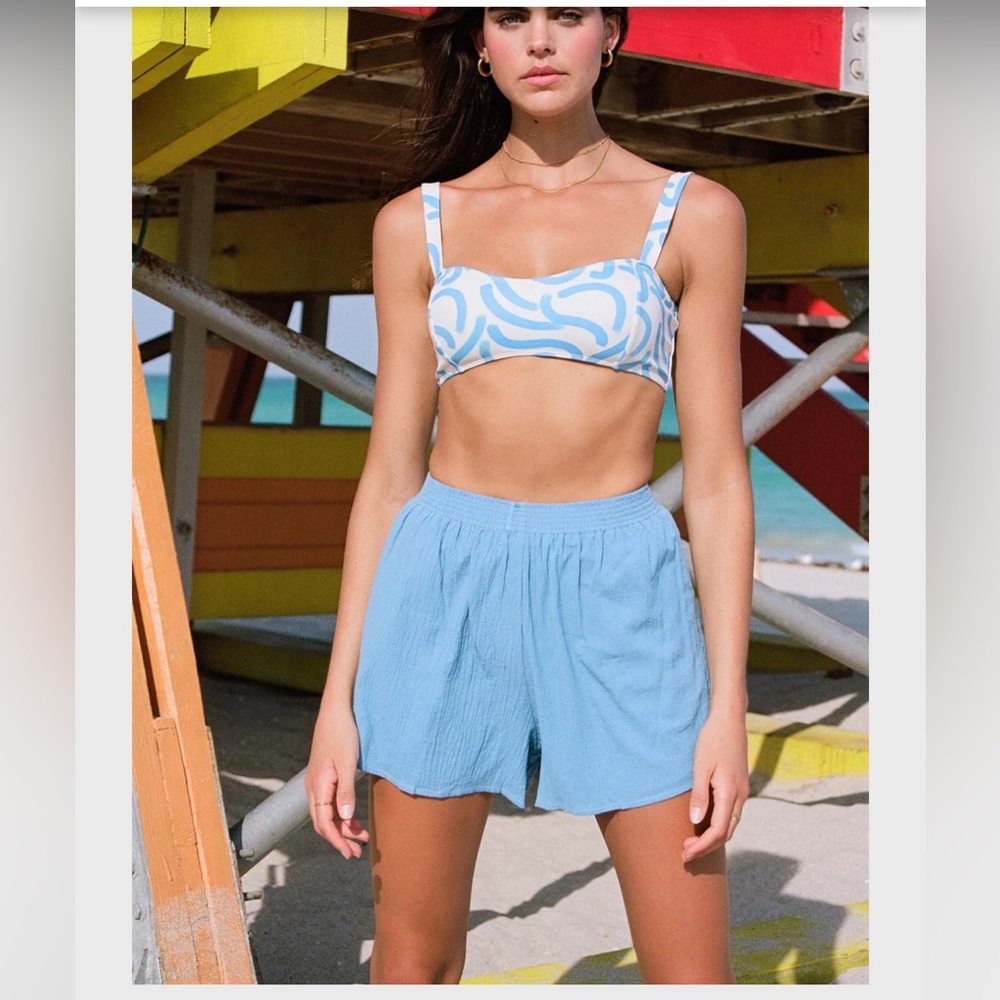 NWT CHARLIE HOLIDAY Myra Shorts in Dusty Blue Size 4